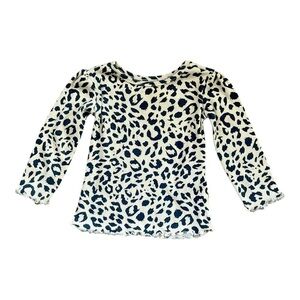Garanimals leopard print ribbed long sleeve top shirt ruffle design hemGirl 12 M